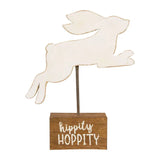 Hippy Happily Bunny Wood Pedestal