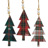 Hope Love Joy Plaid Christmas Tree Ornament