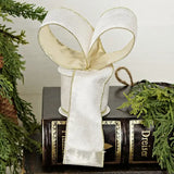 2.5" White Velvet Wired Ribbon