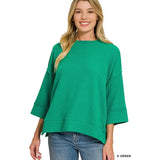 3/4 Sleeve Double Knit Top