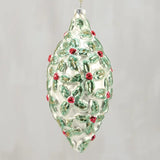 Holly Finial Glass Ornament