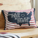 20x14 American Map Red Stripe Pillow