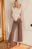 Acid Washed High Waisted Ankle Pants