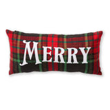 Christmas Plaid Pillow-Merry