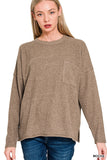 Ribbed Hacci Sweater w/ Pocket