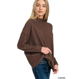 Mock Neck Exposed Seam Sweater
