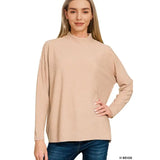 Mock Neck Exposed Seam Sweater