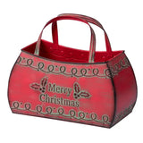 Merry Christmas Red Metal Tote