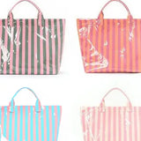 Large Striped Vinyl Tote Bags