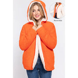 Reversible Orange/White Fur Jacket