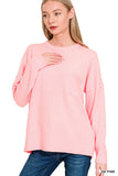 Ribbed Hacci Sweater w/ Pocket