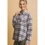 Long Plaid Button Down Shirt