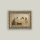 Antique Framed Nativity Scene-7x5