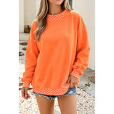 Orange/White Polka Dot Mock Neck Sweatshirt