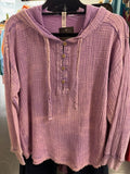 Washed Double Gauze Button Hoodie