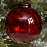 3" Fire Red Glass Ornament