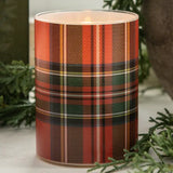 4" Tartain Plaid LED Candle