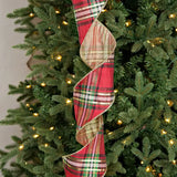 Red Plaid Ribbon- 4 in