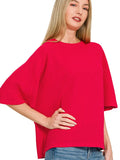 3/4 Sleeve Double Knit Top