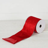 4in Red Wired Velvet Ribbon