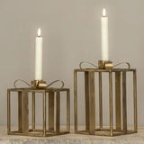 7" Gold Present Taper Candle Holder