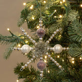 Bronze & Silver Beaded Star Ornament