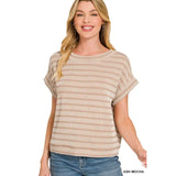 Raised Rib Striped Top