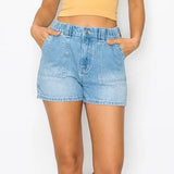 Rigid Patch Pocket Jean Shorts