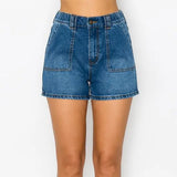 Rigid Patch Pocket Jean Shorts