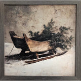 12x10 Vintage Wooden Sleigh Wall Art