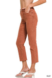 Acid Washed High Waisted Ankle Pants