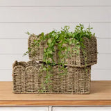 Scalloped Edge Seagrass Basket-Large