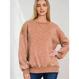 Snow Washed Fleeced Pullover