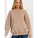 Snow Washed Fleeced Pullover