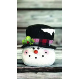 Frosted Black Hat Snowman Head-Small