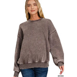 Snow Washed Fleeced Pullover