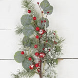 26" Snowy Holiday Spray