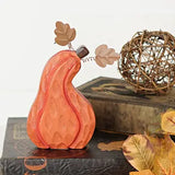 Tall Carved Wood Pumpkin