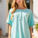 Textured Terry Knit Top