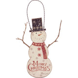 Vintage Merry Christmas Snowman Ornament