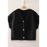Waffle Cropped Cardigan