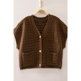 Waffle Cropped Cardigan
