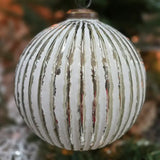 Silvery Snowball Ornament