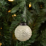 2" White Filigree Kugel Ornament