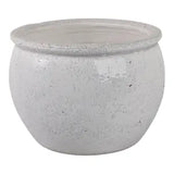 9" White Crackle Traditional Planter