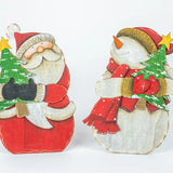 Wooden Santa/Snowman with Easel